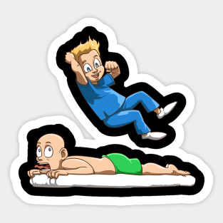 Funny physiotherapist wrestling physio at its best Sticker